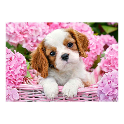 Puppy de puzzle Selecta Castorland en fleurs roses, 500e.