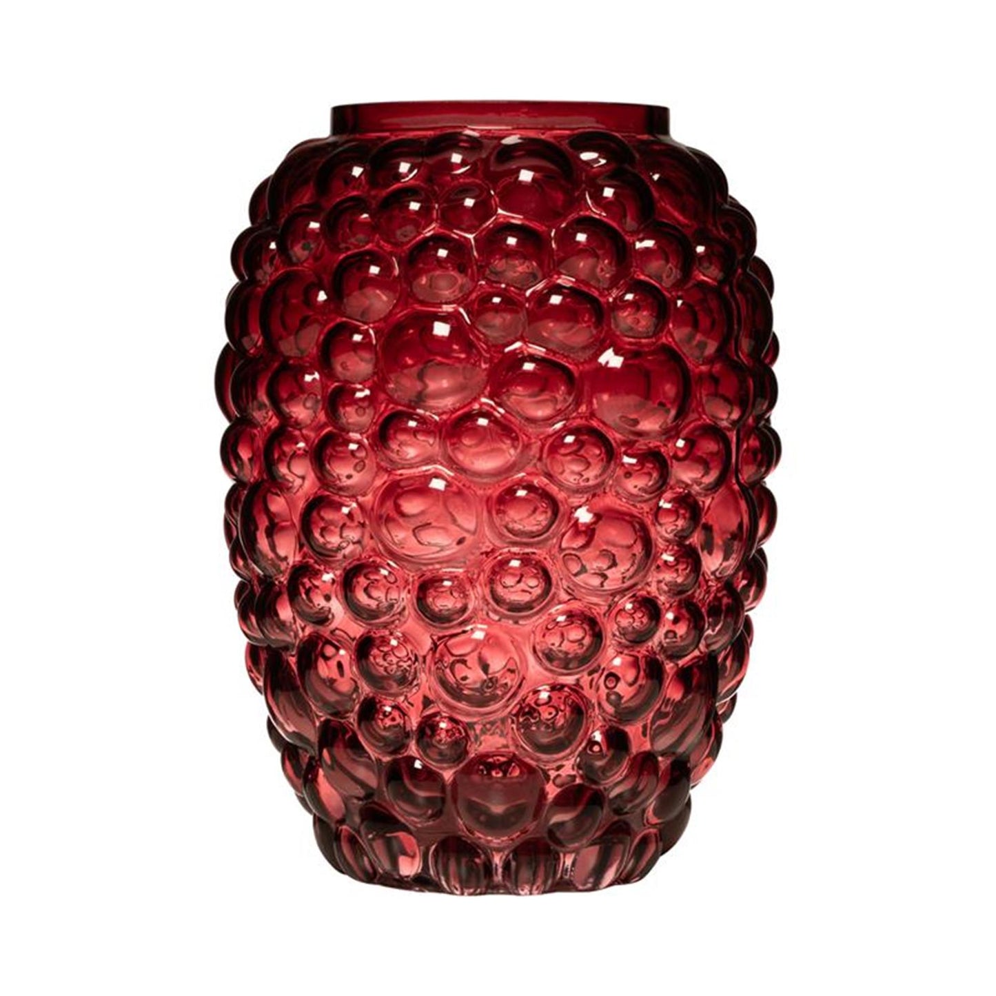 Vase ventre bibble en verre Hatchet rouge ø15xh20cm