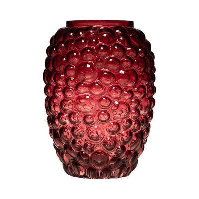 Vase ventre bibble en verre Hatchet rouge ø15xh20cm