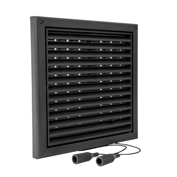 Renson 1069263 - grille orientable en saillie PVC 732 (187x187) str 9005 (noir) | 2 pièces