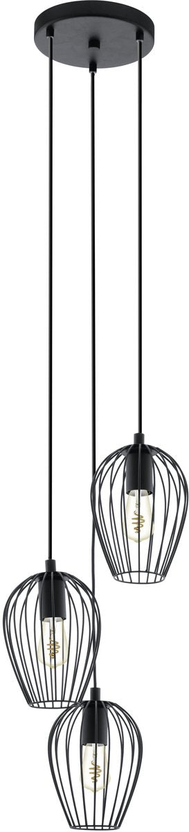 Lampe à suspension Eglo newtown - e27 - ø 38 cm - noire