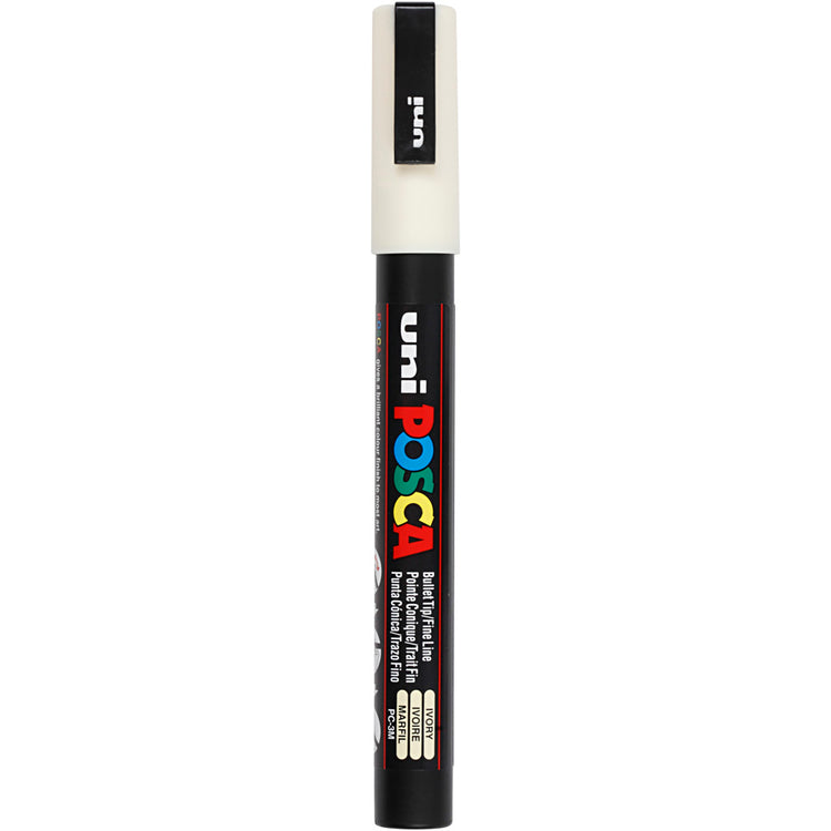 Marker Posca Uni-Posca, AFM PC-3M, épaisseur de ligne 0,9-1,3 mm, amende, ivoire, 1 pièce