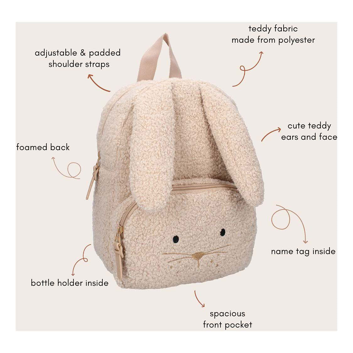 Kidzoom sac à dos pisa réconforter les amis lapin