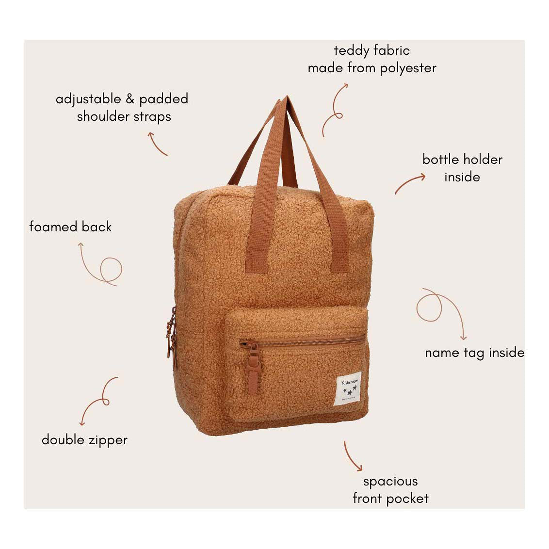 Kidzoom sac à dos berlin chuchotement doux brun