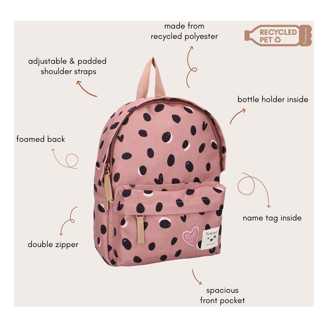 Kidzoom sac à dos aimer les points noirs