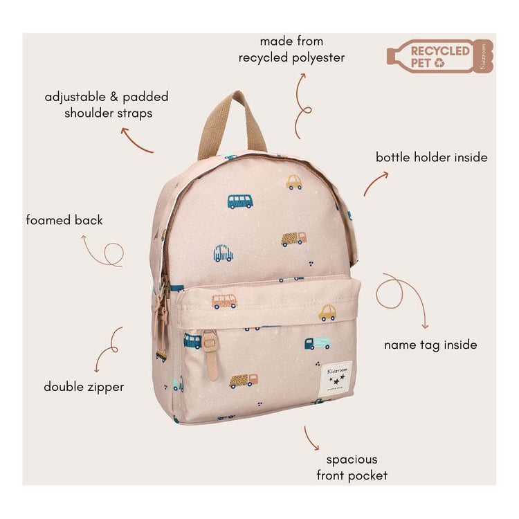 Sac à dos Kidzroom Paris Sweet Cuddles Véhicules