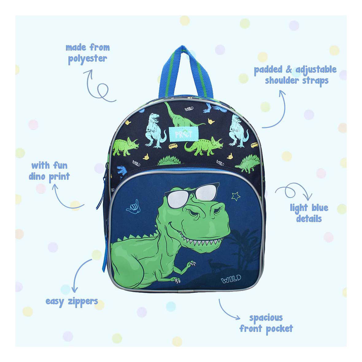 Vadobag sac à dos amusant happy go lucky dino
