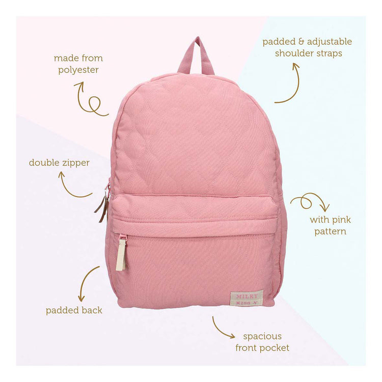 Sac à dos laiteux baiser doux bémulage rose