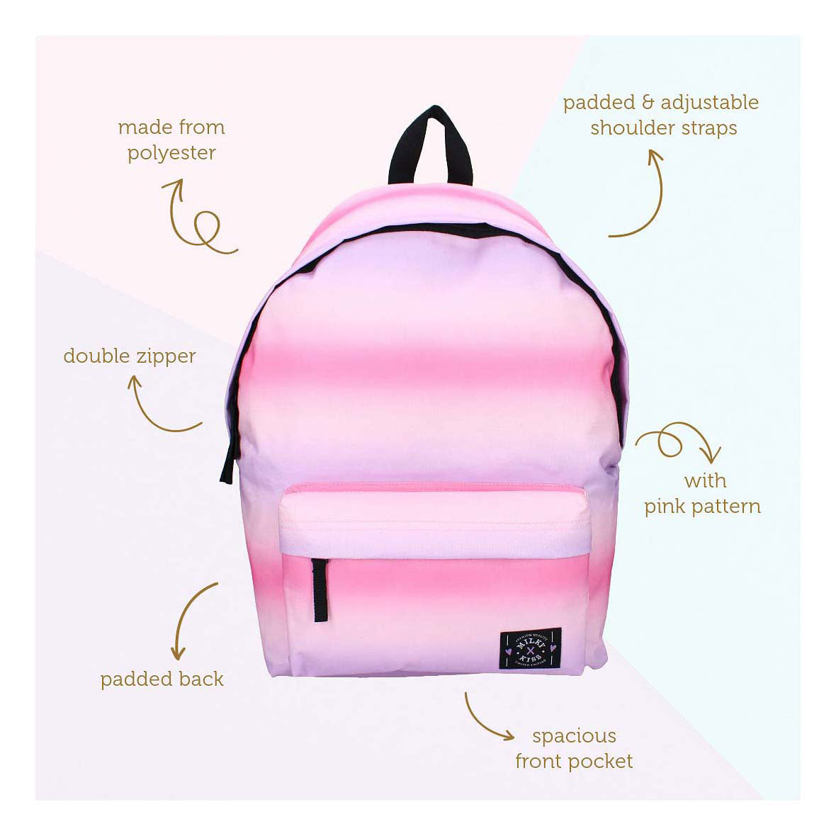Milky Kiss Sac à dos Rose autonomisant
