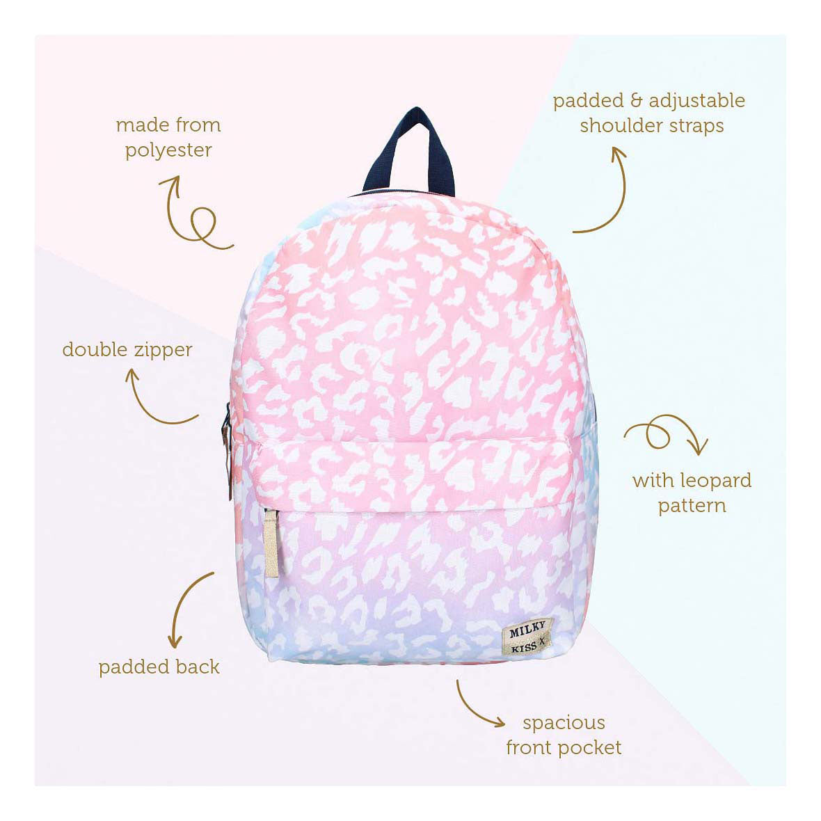 Milky Kiss sac à dos style audacieux imprimé léopard