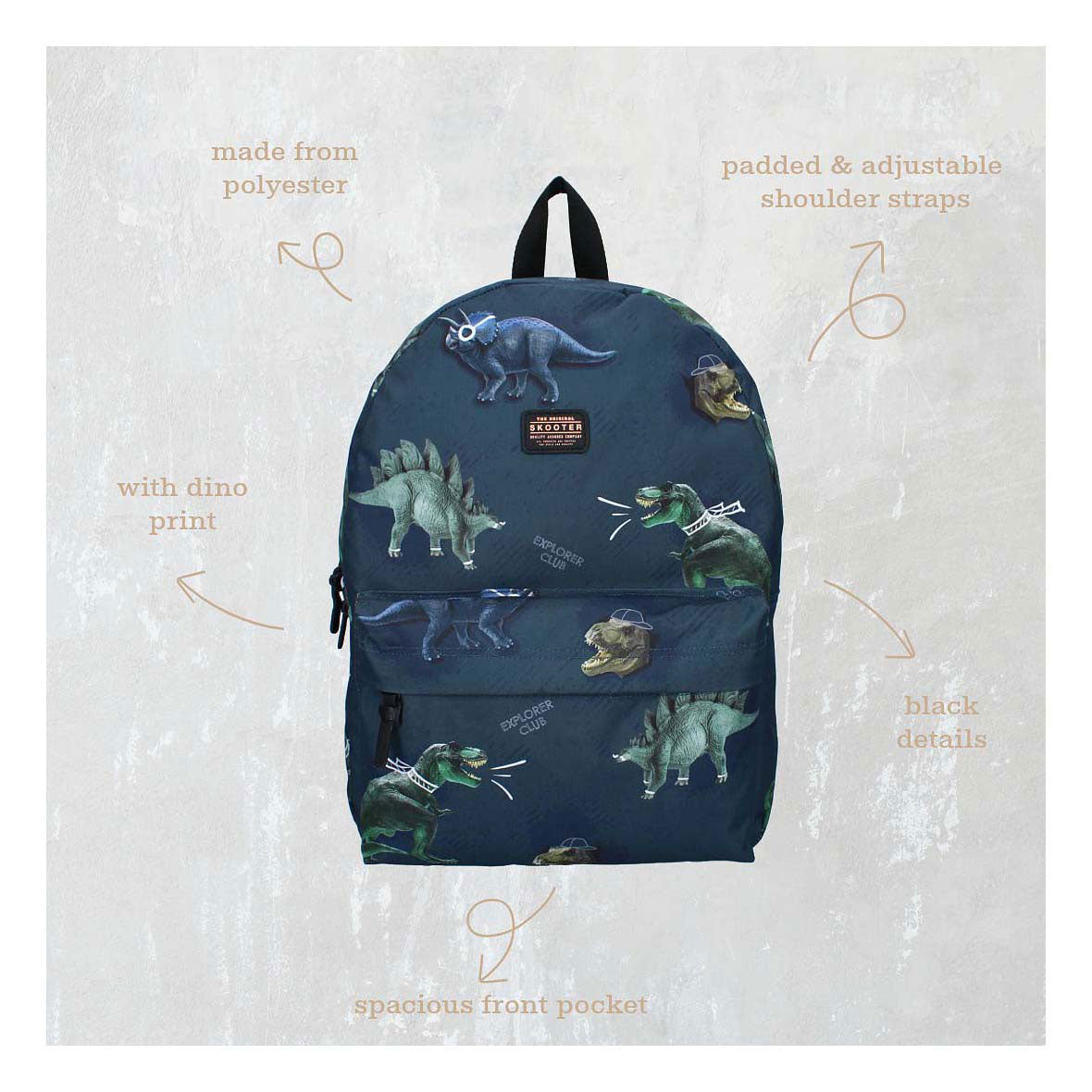 Vadobag Skooter Backpack Explorer Club Dino