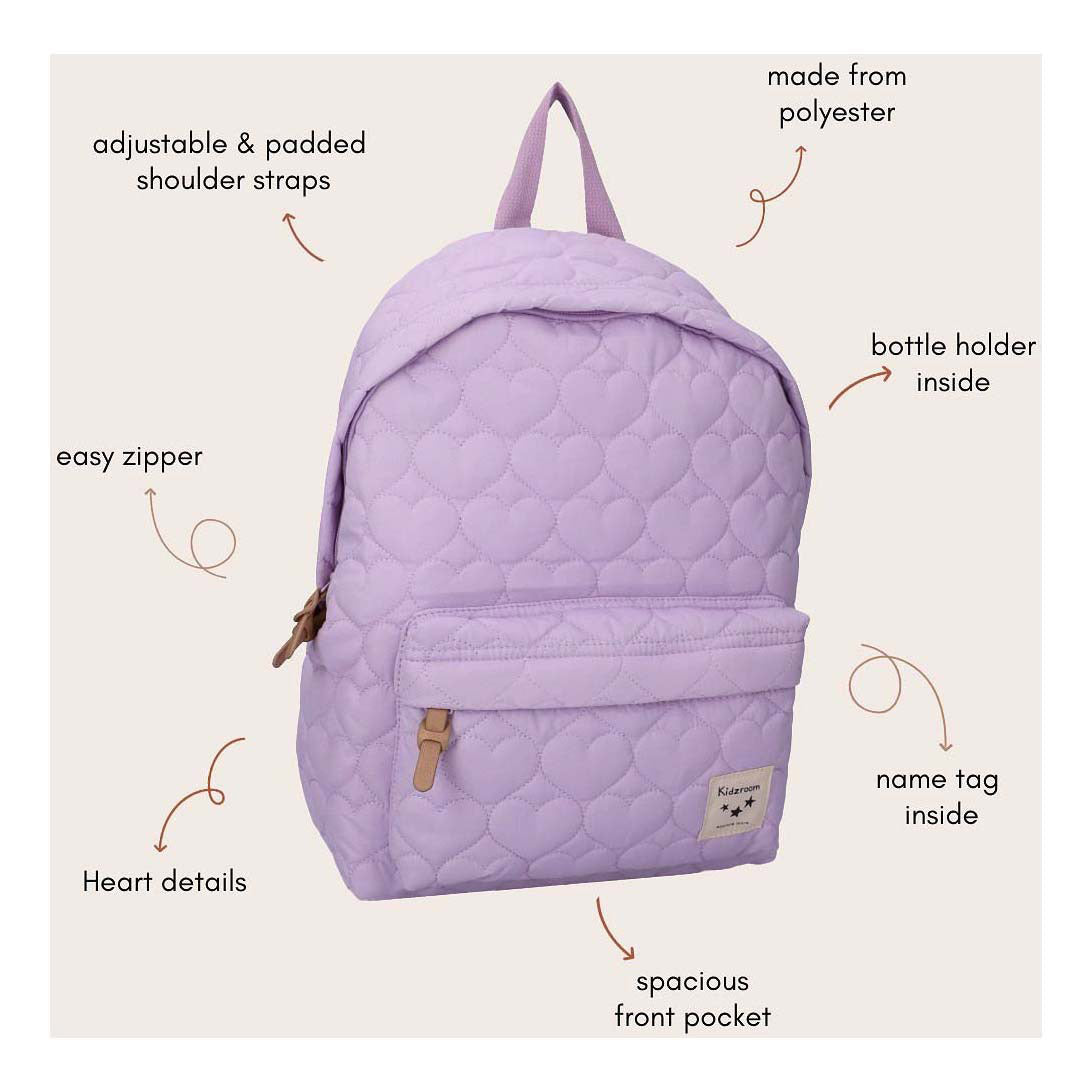 Kidzroom sac à dos mondes merveilleux - violet