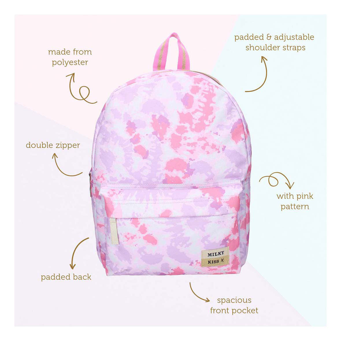 Milky Kiss sac à dos amour et rire - violet
