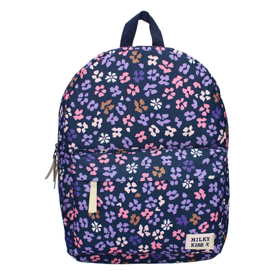 Sac à dos milky kiss prestige fleurs bleu foncé