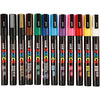 Marqueur Uni-posca posca, taille pc-3m, largeur de trait 0,9-1,3 mm, fin, différentes couleurs, 12 pièces 1 boîte
