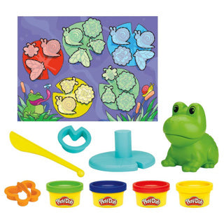 Jeu de démarrage d'argile grenouille et couleur play-doh