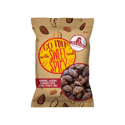 Sachet de piment au sirop d'érable et noix mélangées John Altman (12x45gr)