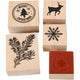 Creativ Company Wooden Stamp Set Christmas, 5dlg.