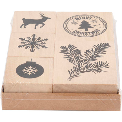 Creativ Company Wooden Stamp Set Christmas, 5dlg.