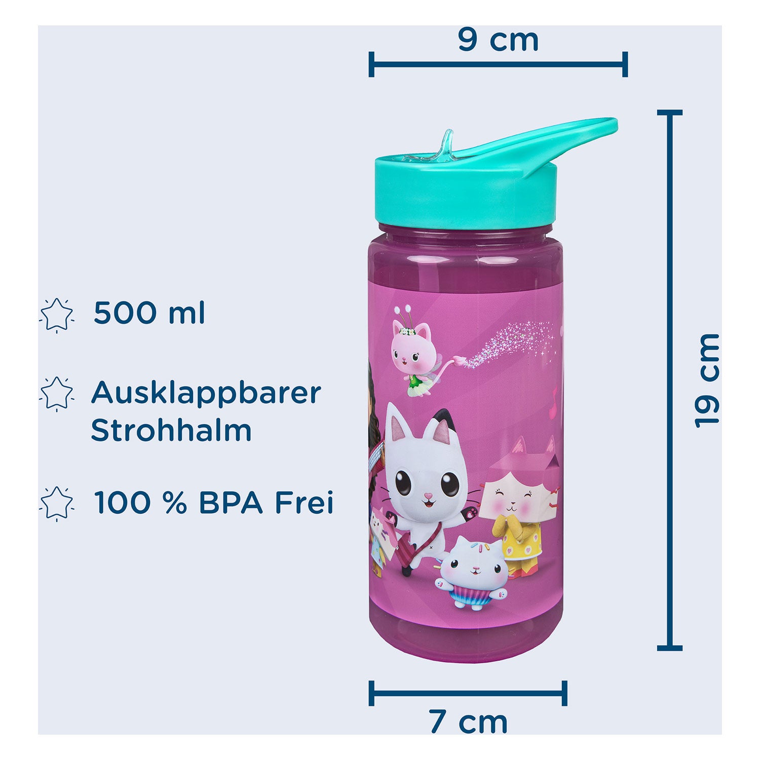 Bottron de consommation de maison de poupée sous couverture de Gabby, 500 ml