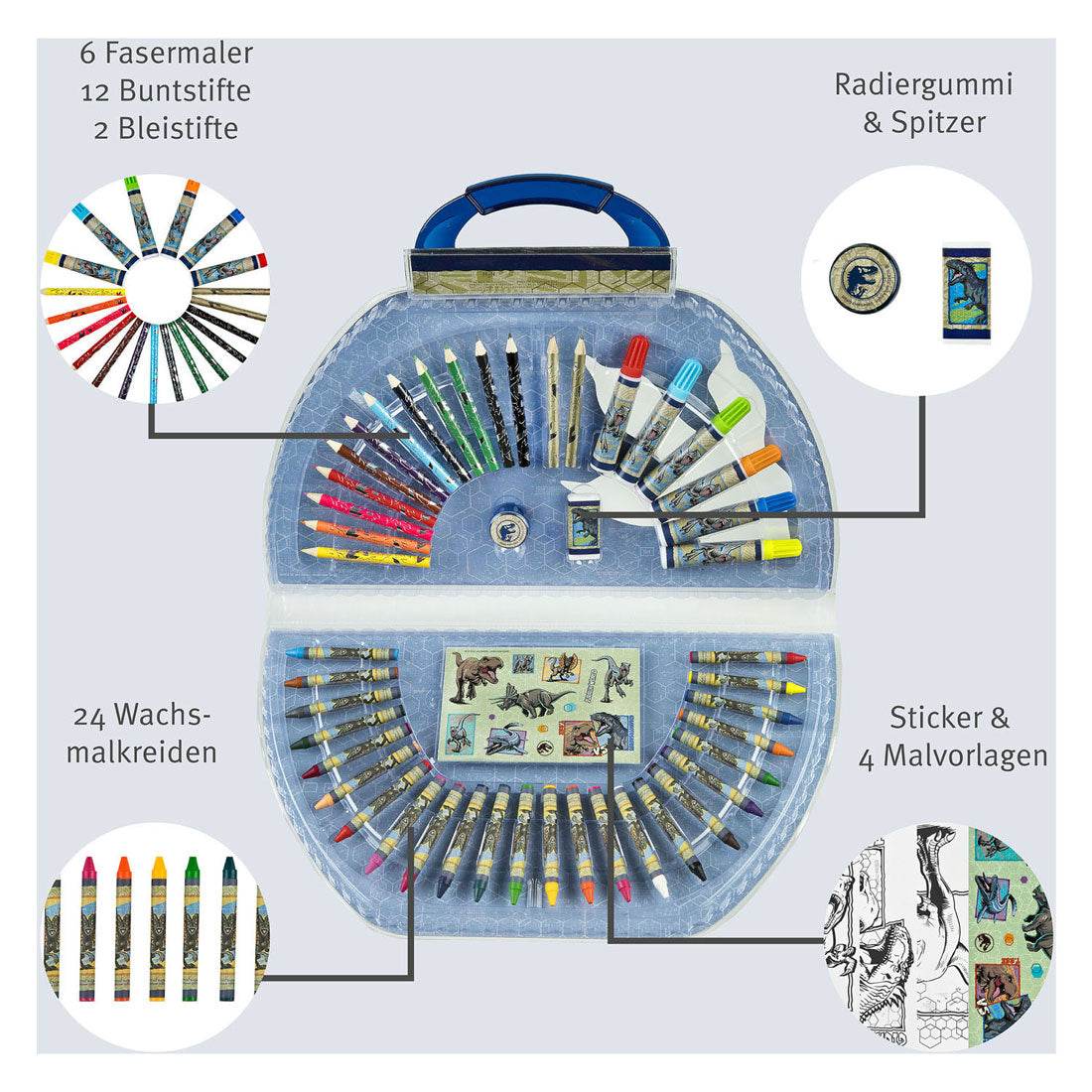 Étui couleur Undercover jurassic world, 51pcs.