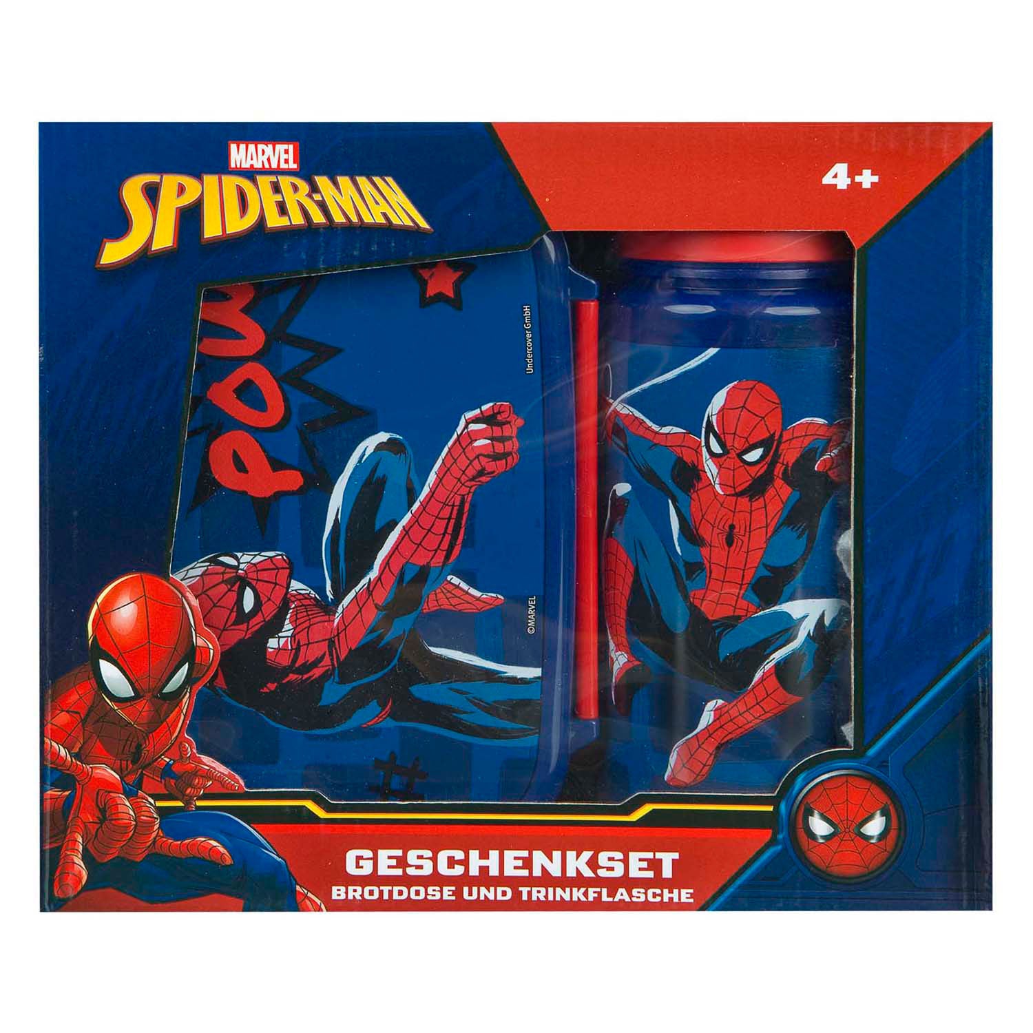 Bac de pain infiltré et bouteille à boire Spiderman