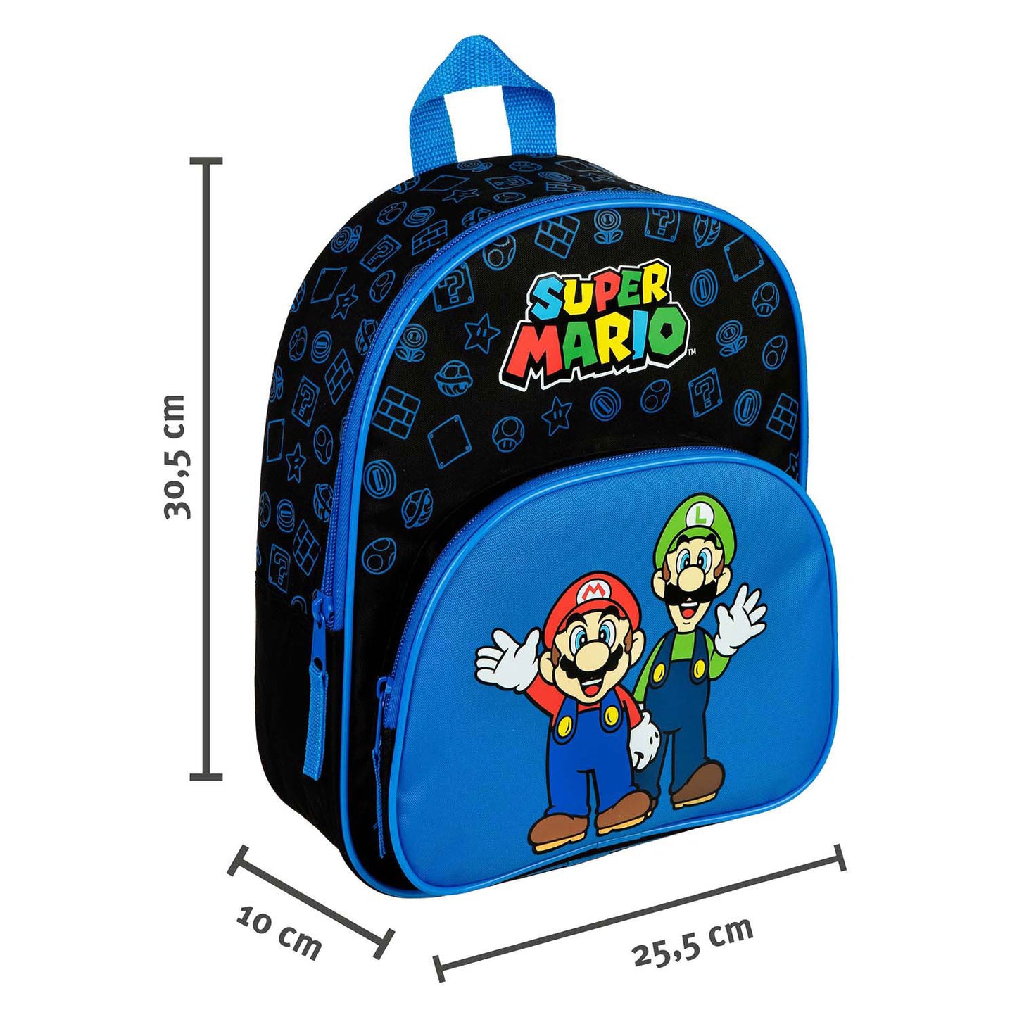 Sac à dos infiltré avec une poche avant Blue Super Mario