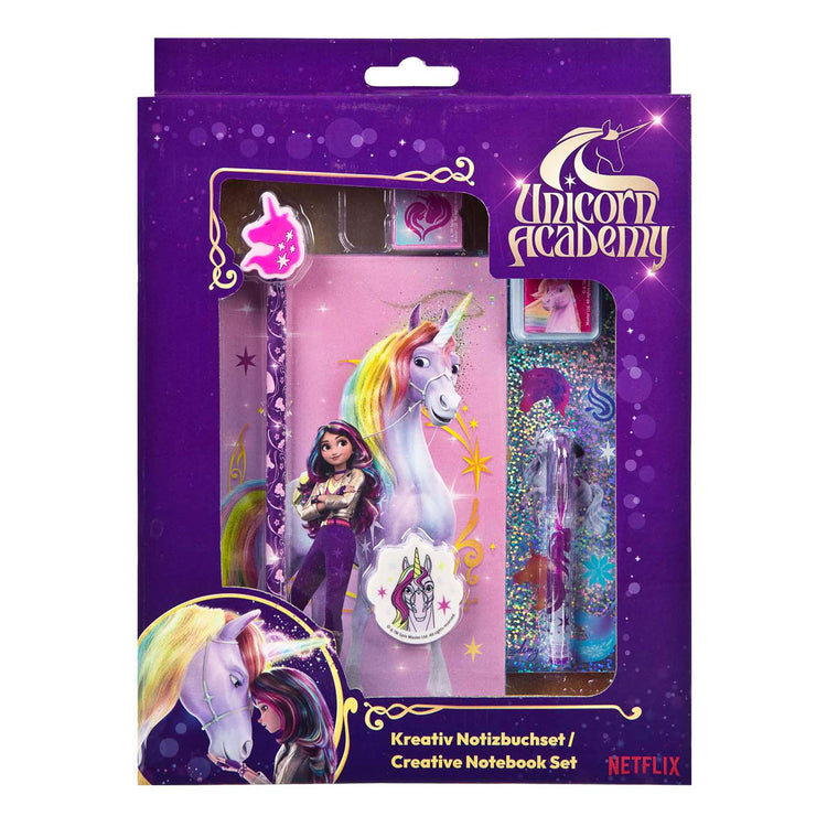 Sendcover Unicorn Academy Creative Set avec cahier, 8DLG