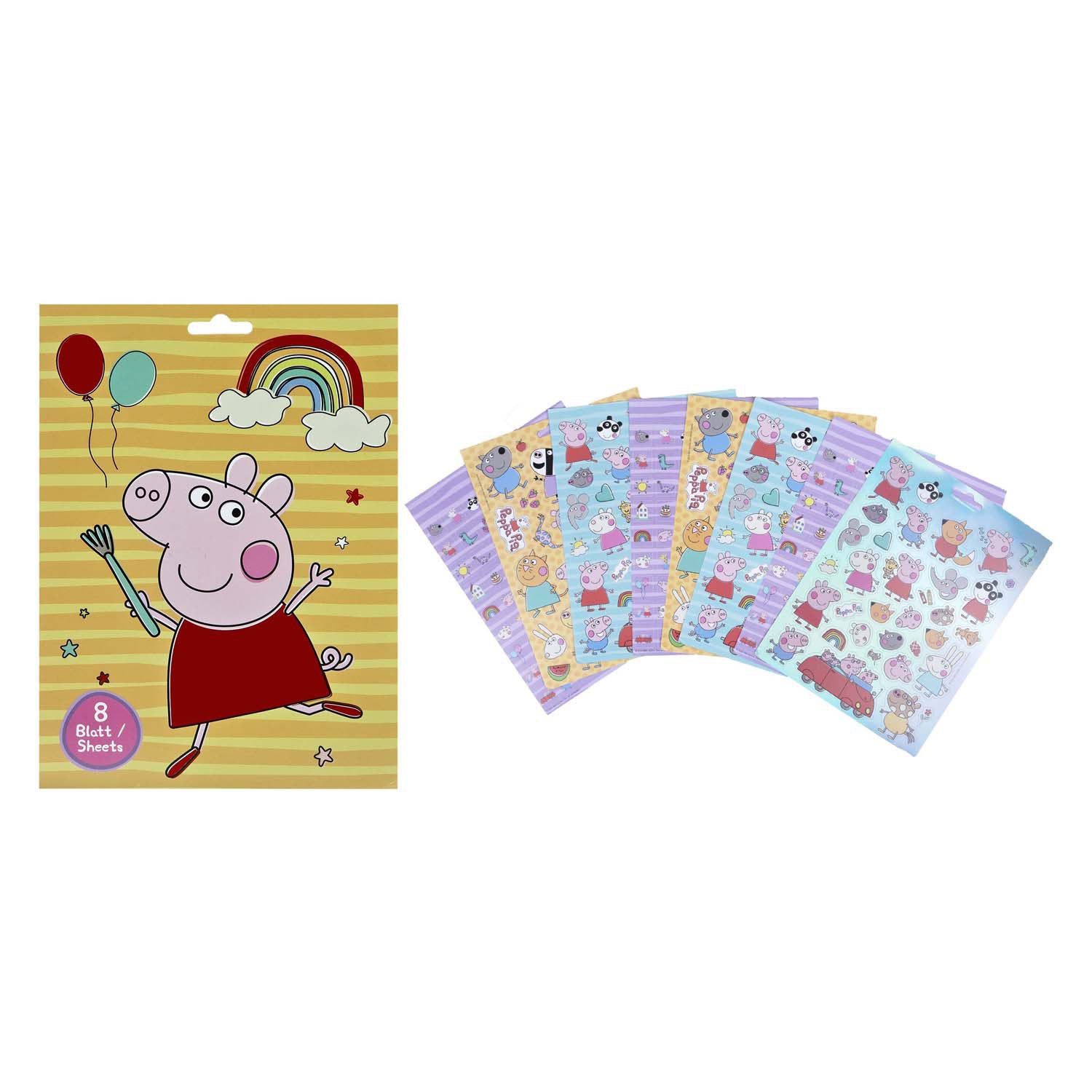 Livre d'autocollants infiltrés peppa cochon avec 8 feuilles