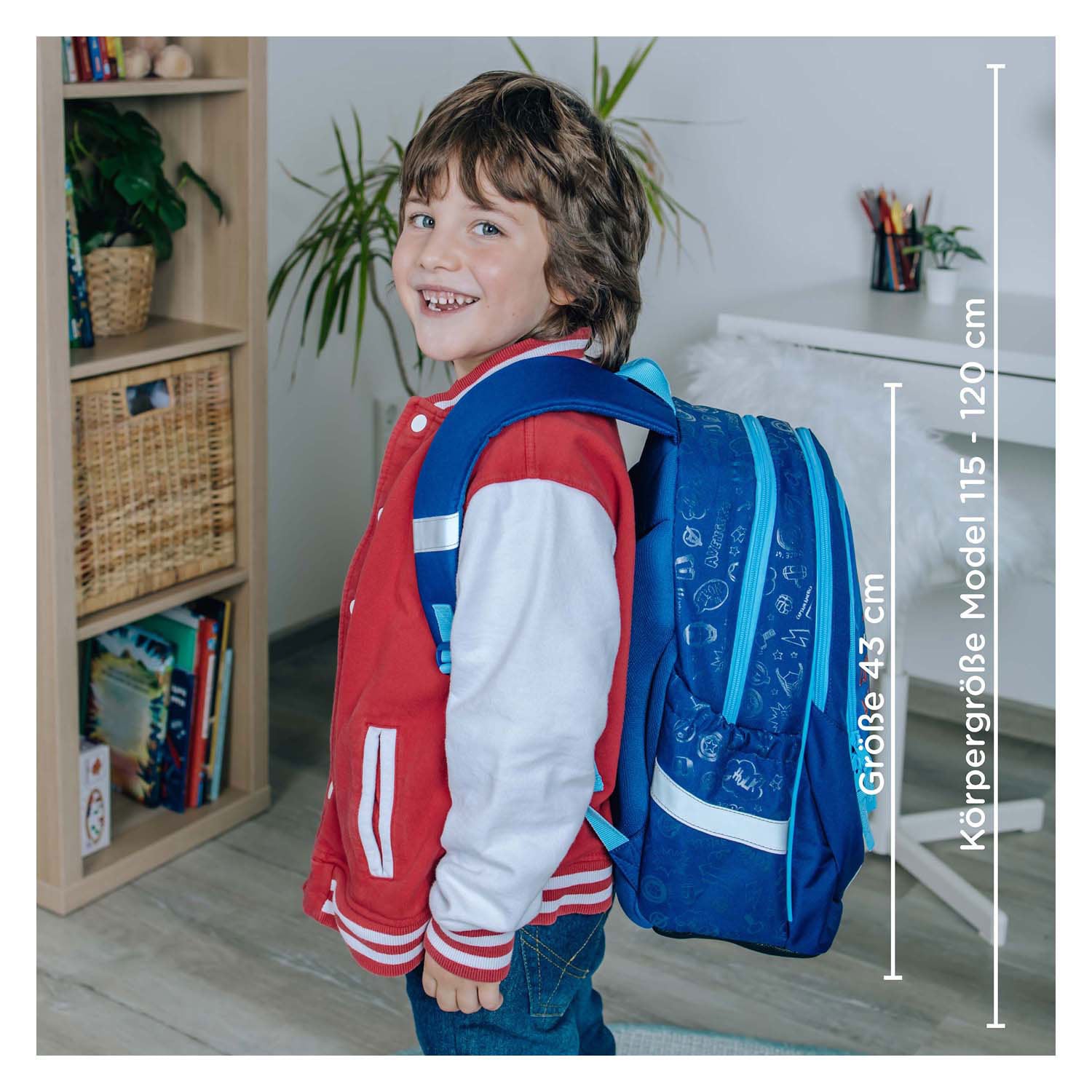 Sac à dos scolaire ergonomique sous-couverture Captain America