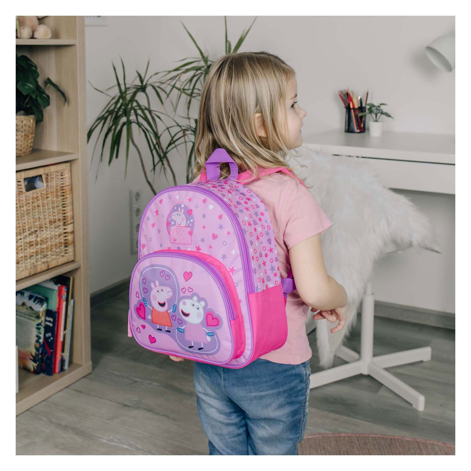 Sac à dos infiltré avec poche avant peppa cochon