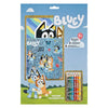 Undercover color block bluey avec crayons de couleur et autocollants