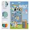 Undercover color block bluey avec crayons de couleur et autocollants