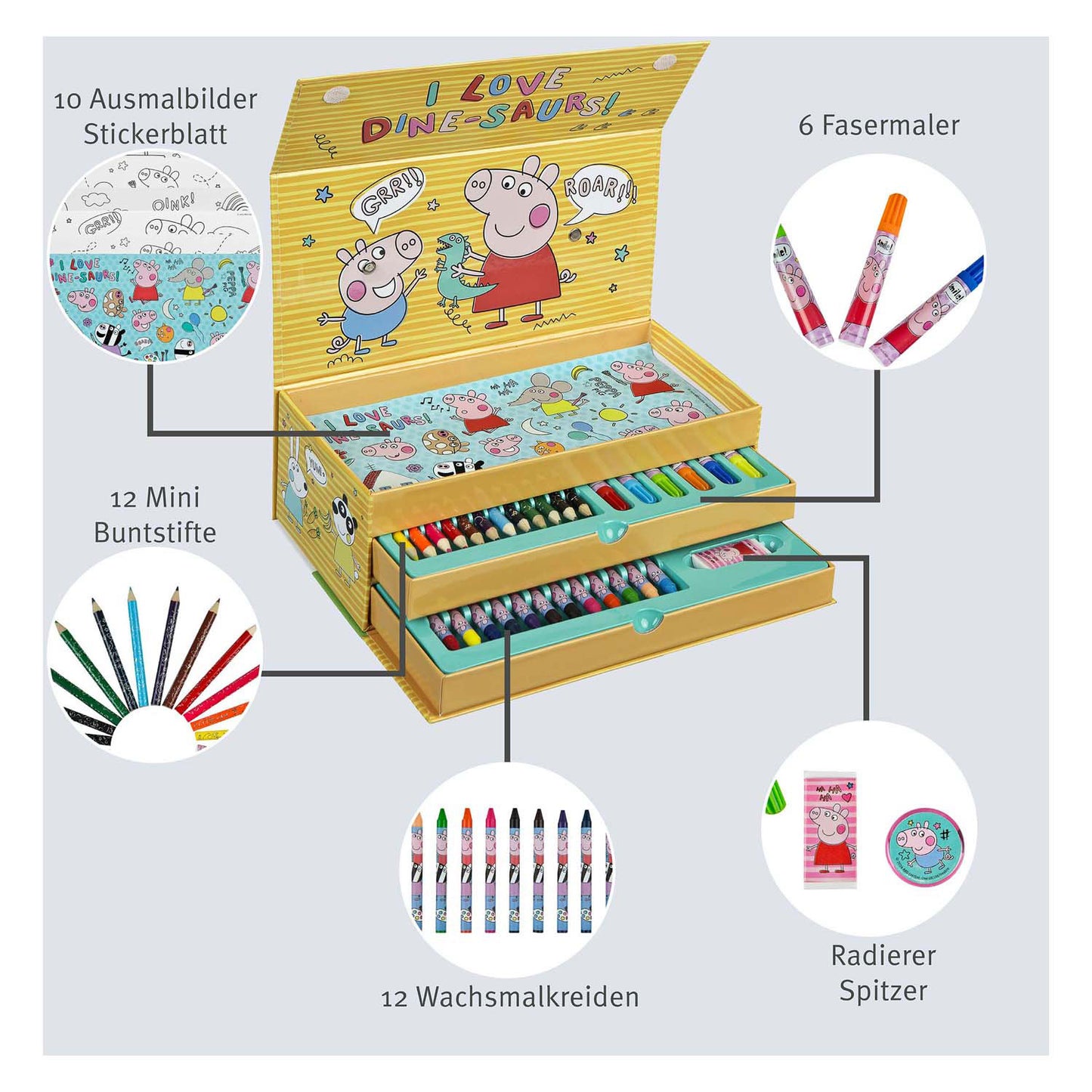 Trousse de coloriage Peppa Pig - 44 pcs.