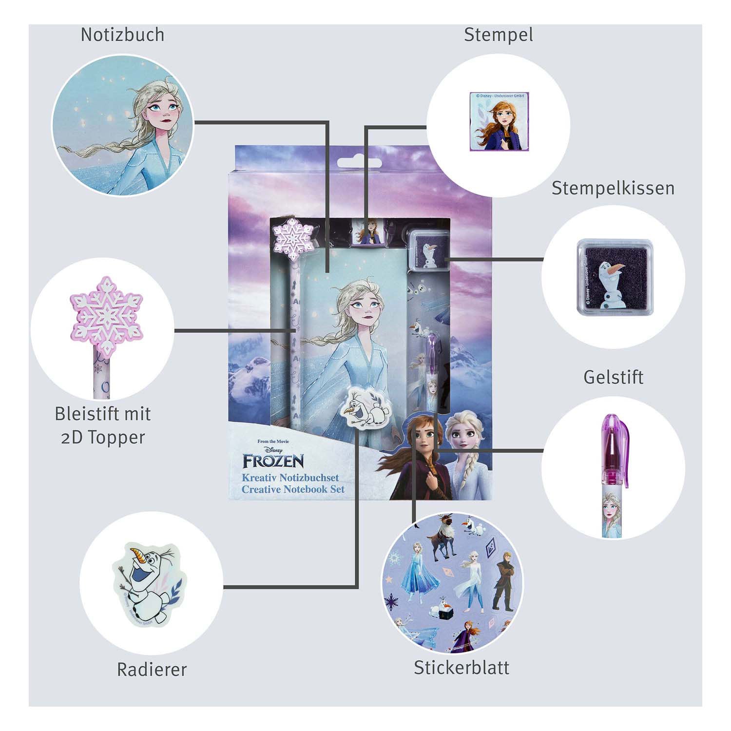 Ensemble de bloc-notes Disney La Reine des Neiges - 7 pcs.