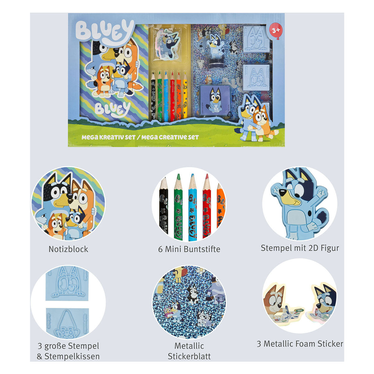 Undercover mega set de couleurs et tampons bluey - 15 pcs.