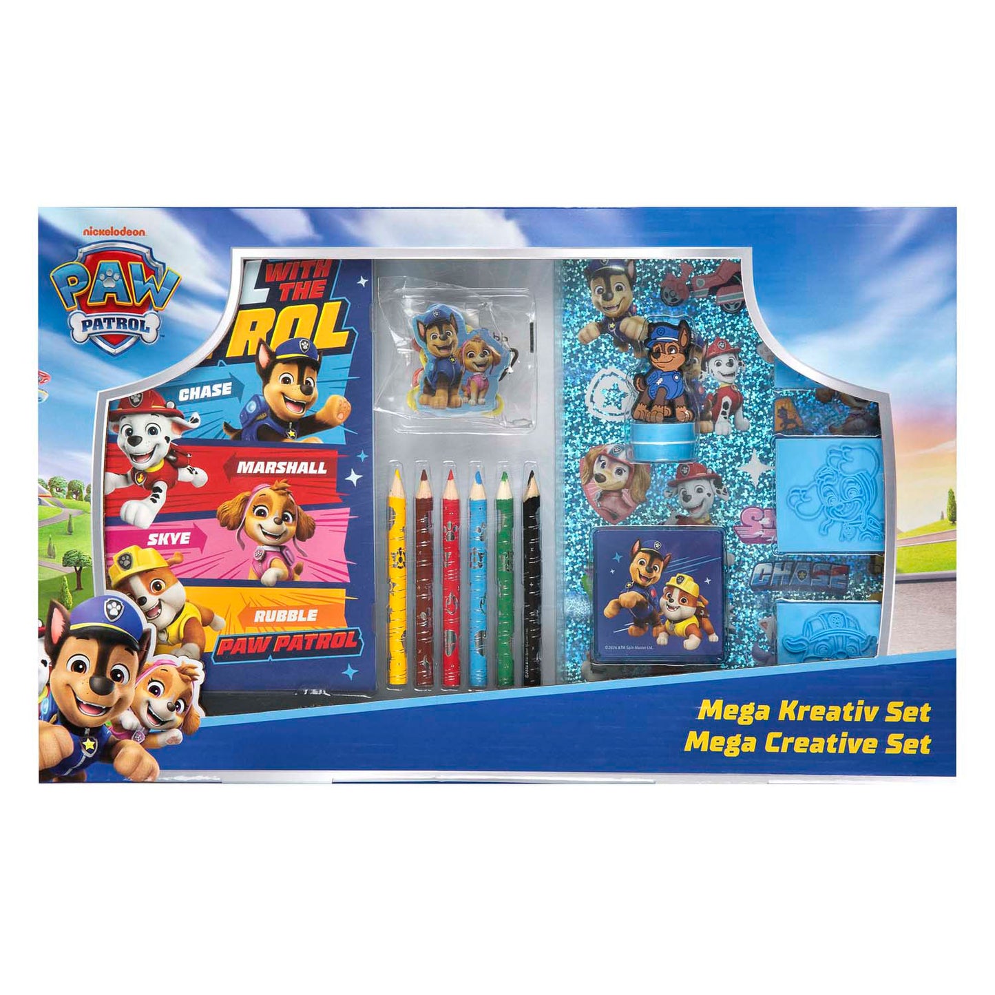 Mega set de coloriage et de tampons Paw Patrol - 15 pcs.