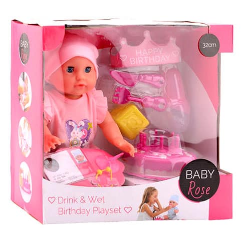 Cilgro Baby Rose Drink amp; Acte de jeu d'anniversaire