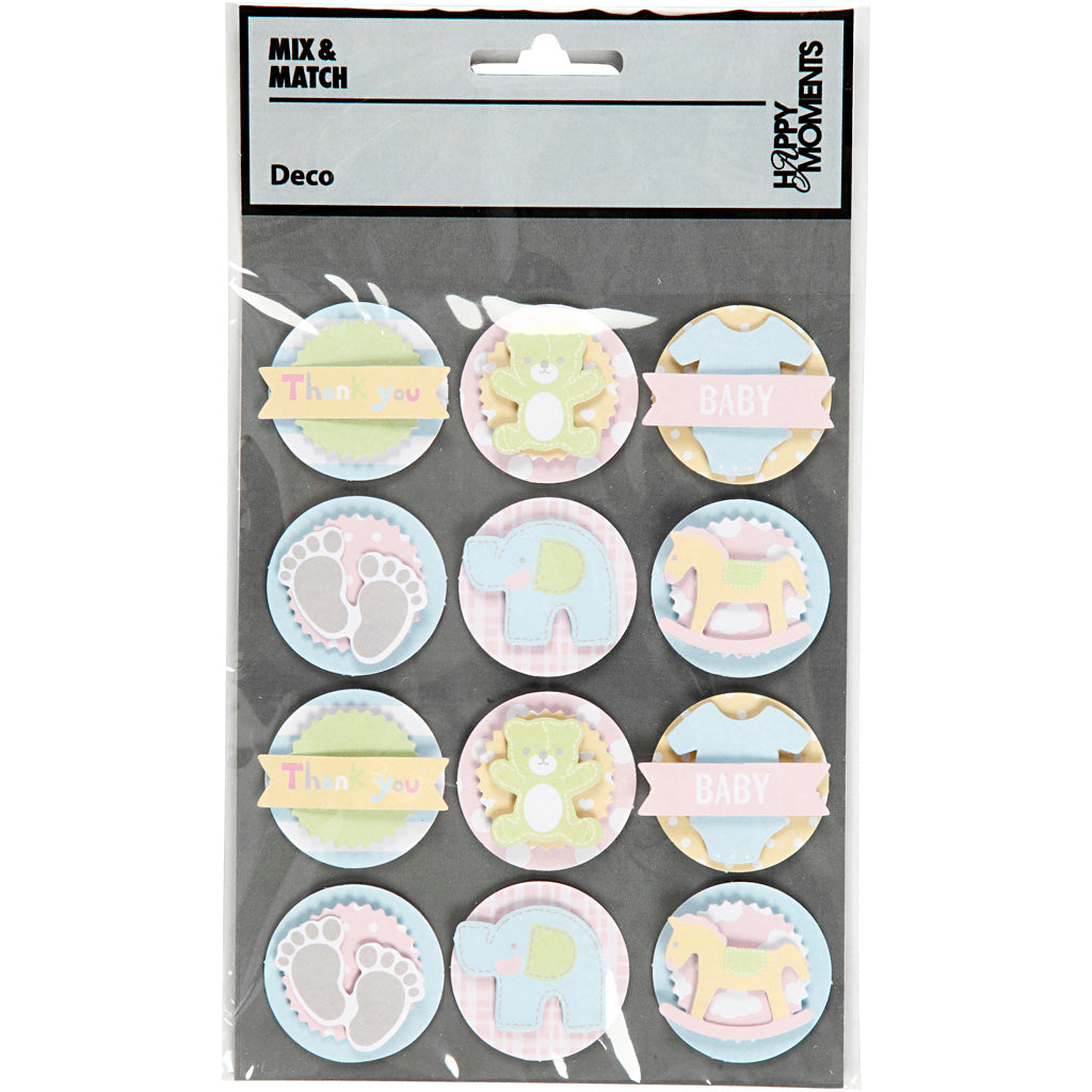 Creativ company Autocollants 3D pour bébé, bébé, d 35 mm, épaisseur 5 mm, 1 feuille