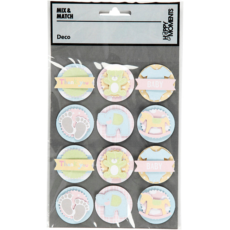 Creativ company Autocollants 3D pour bébé, bébé, d 35 mm, épaisseur 5 mm, 1 feuille