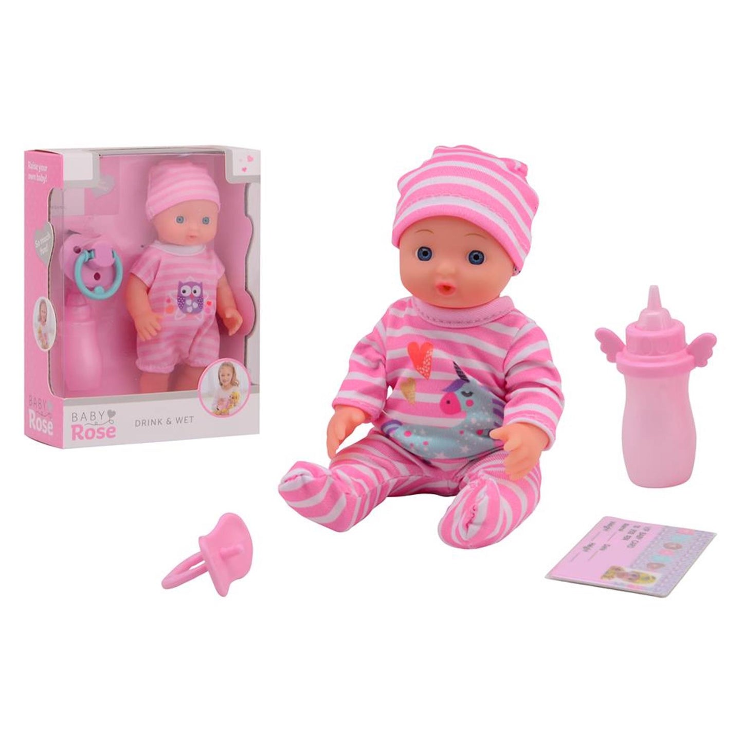 Bébé rose boit des plas plas bébé pop