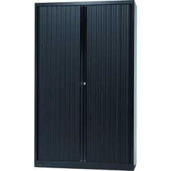 Armoire à portes roulantes soudée acier haut bisley plastique 120 x 45 x 198 cm noir