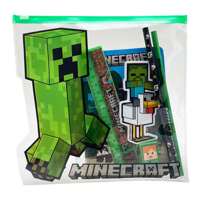 Trousse à crayons en forme de Minecraft remplie