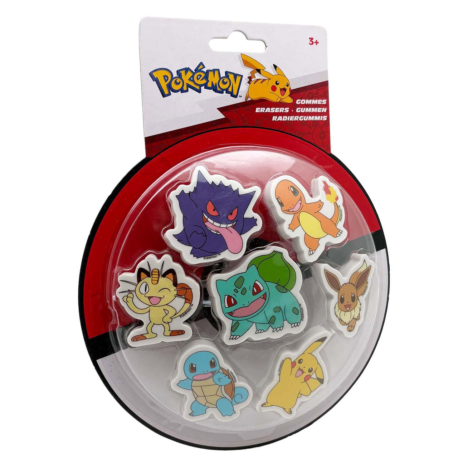 Jeu de gommes Pokémon Pokémon, 7 pièces.