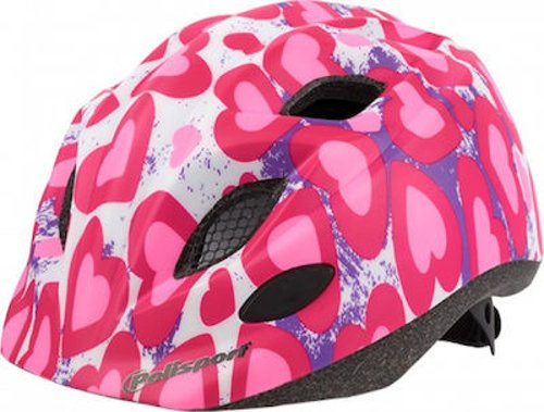 Casque pour enfants Polisport Glitterhearts. taille : S (52/56 cm), couleur : rose