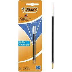 Recharge stylo à bille bic 4 couleurs bleu