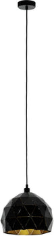 Eglo roccaforte - suspension - e27 - ø30 cm - or noir