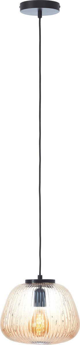 Brilliant Kaizen - lampe suspendue - verre - 1xe27 max 40w - ambre noir