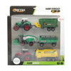 Tracteur métallique avec remorque, 6dlg.