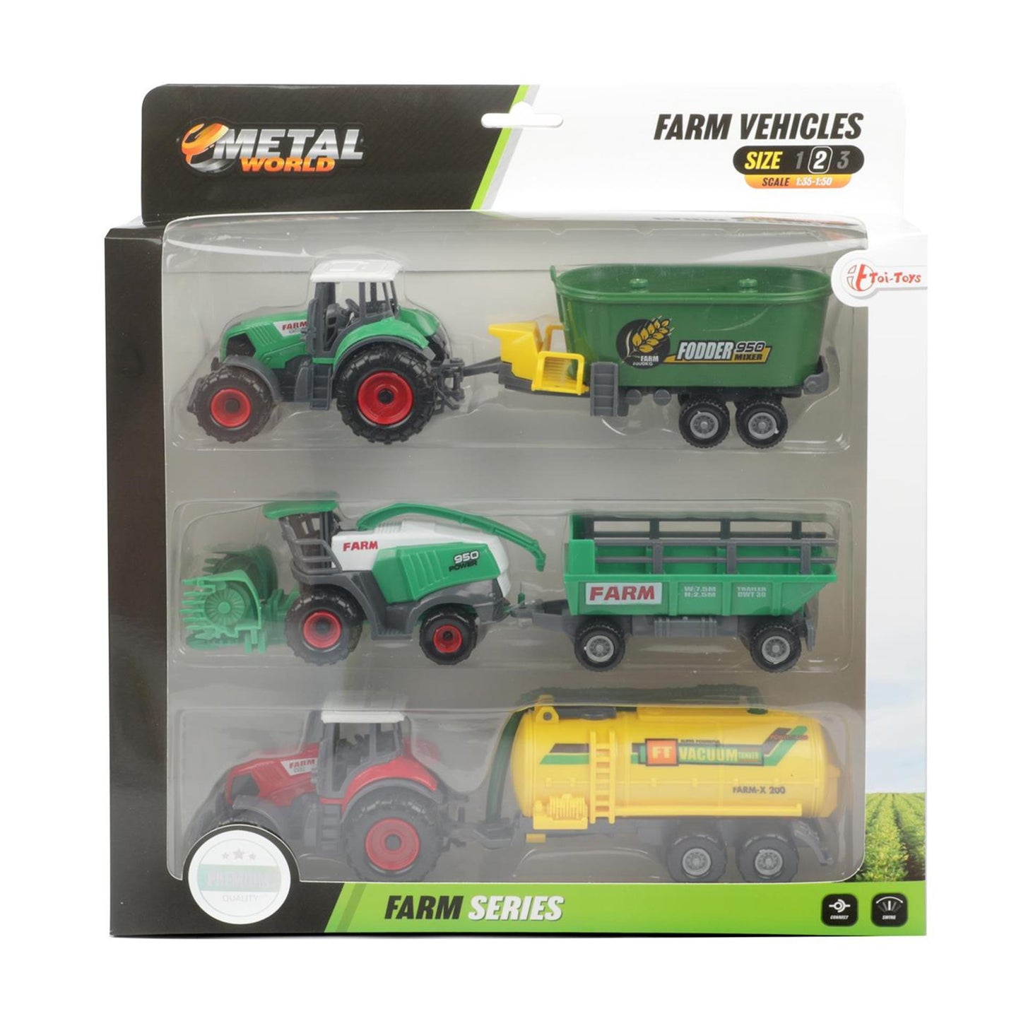 Tracteur métallique avec remorque, 6dlg.